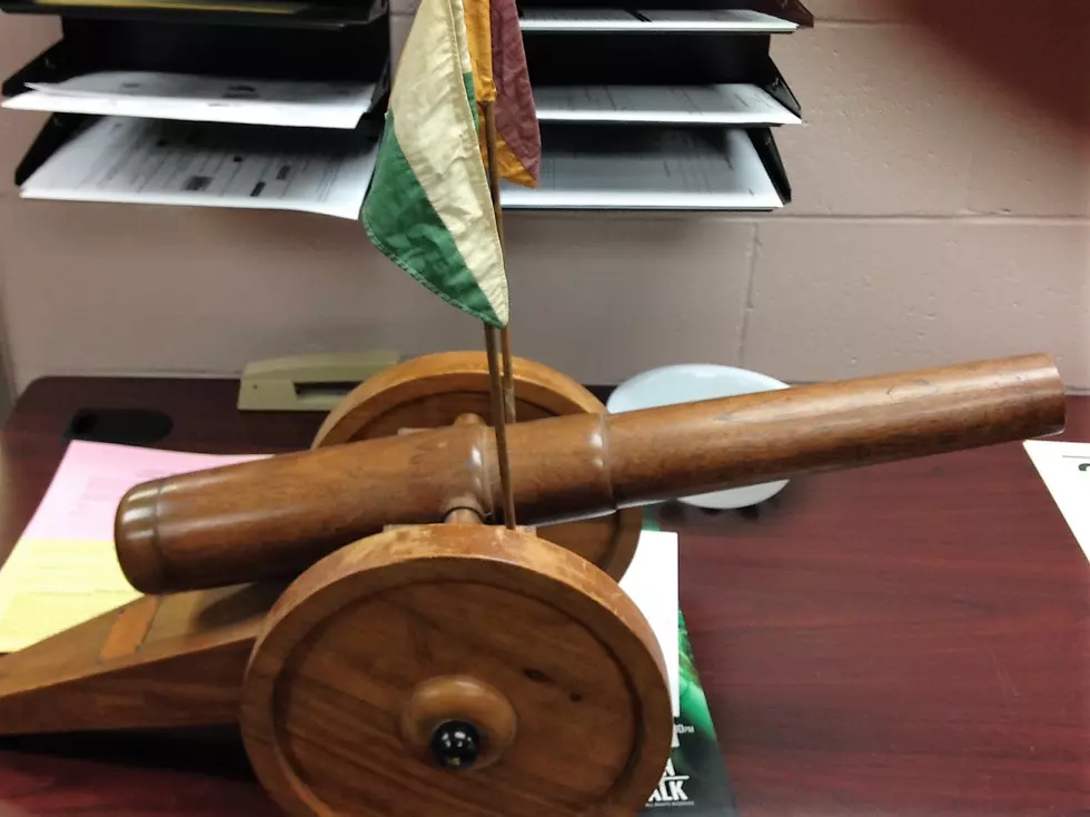Cannon Trophy in Faribault Activity Director Office. Photo by Gordy Kosfeld