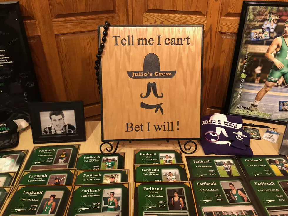 Cole or Julio's Wrestling Table at Cole McAdams Visitation. Photo by Gordy Kosfeld