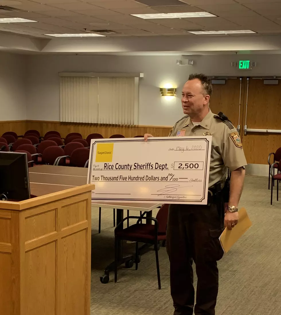 Rice County Sheriff Grateful for Monetary Gift From Sage Glass